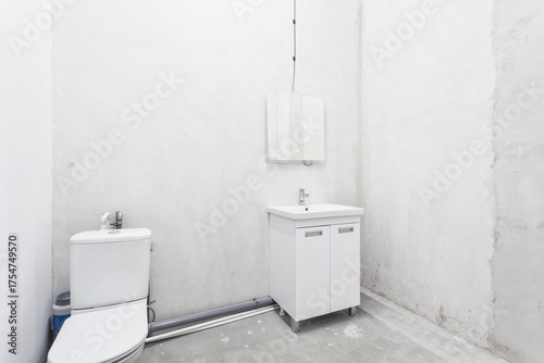 nterior of the apartment without decoration in gray colors