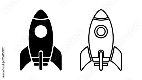 Rocket ship icon with transparent background