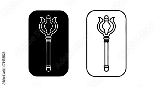Ceremonial staff icon with transparent background