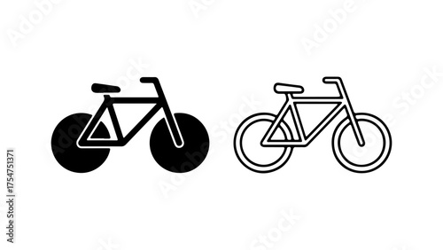 Bicycle icon set with transparent background