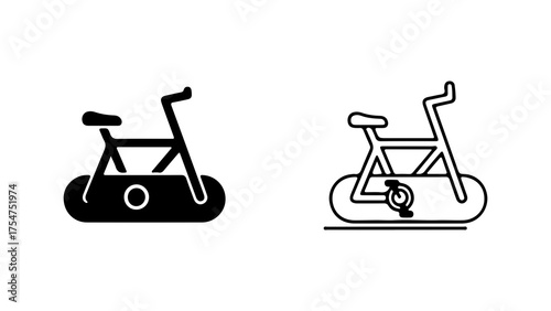 Exercise bike icon with transparent background