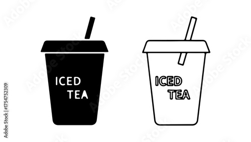 Iced tea drinks with transparent background