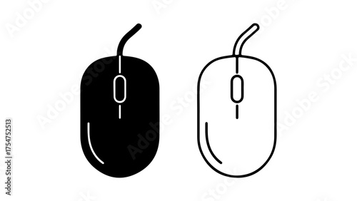 Computer mouse icon with transparent background