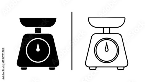 Kitchen scale icon with transparent background