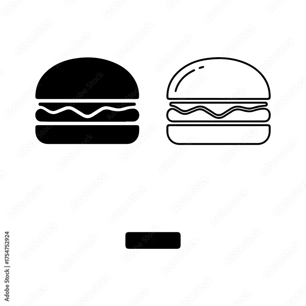 Fototapeta premium Burger icon set with transparent background