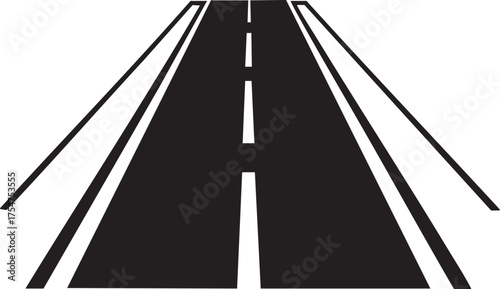 asphalt road with a white background