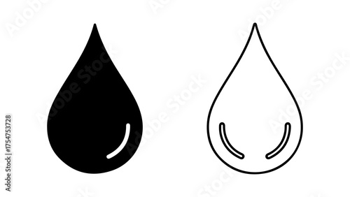 Water drop icons with transparent background