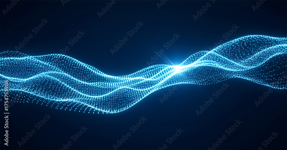 Fototapeta premium Luminous AI Data Wave Abstract Background