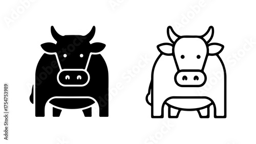 Cow icons with transparent background