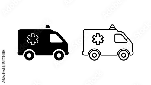 Ambulance icons with transparent background