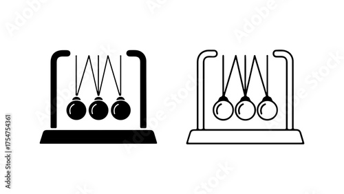 Newton's cradle with transparent background