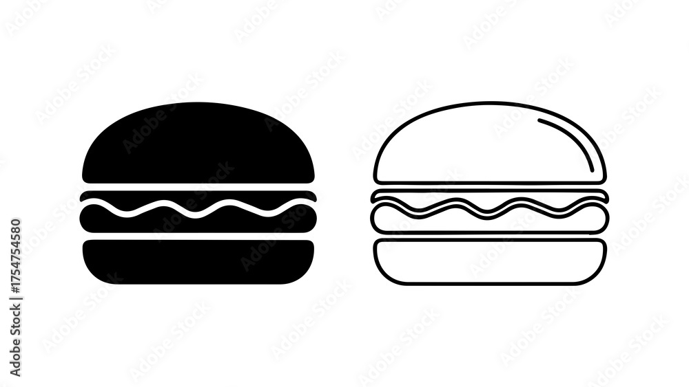 Fototapeta premium Burger icon set with transparent background