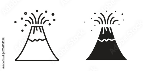 Volcano eruption icon in vector. Logotype
