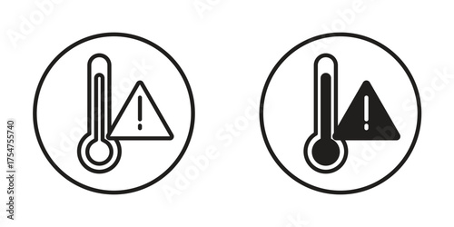 Temperature warning sign icon in vector. Logotype
