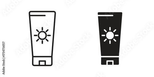 Sunscreen icon in vector. Logotype