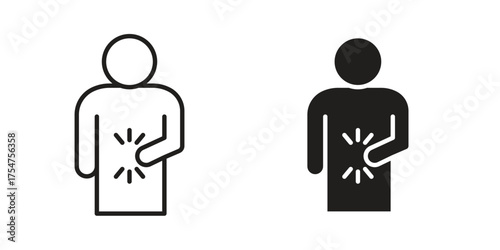 Stomachache icon in vector. Logotype