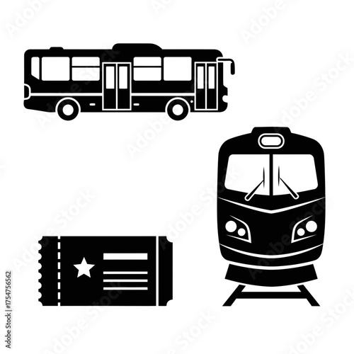 Train carriages and engine vector illustration