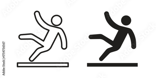 Slippery floor icon in vector. Logotype