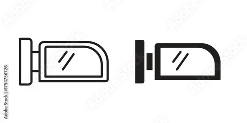 Side mirror icon in vector. Logotype