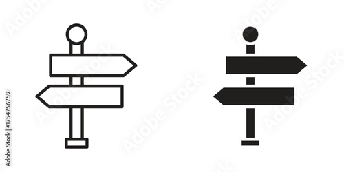 Signpost icon in vector. Logotype