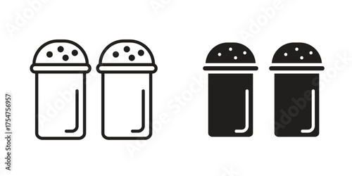 Salt and pepper shakers icon in vector. Logotype