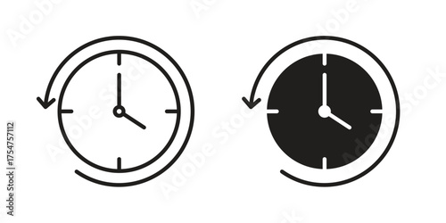 Rewind time icon in vector. Logotype
