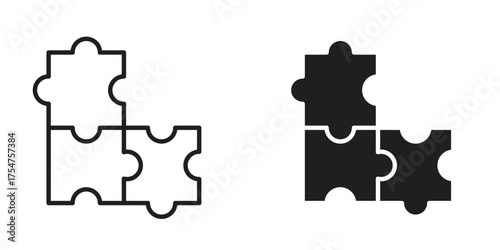Puzzle icon in vector. Logotype