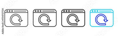 System Recovery icon set collection in creative outline style for business featuring multiple thickness variations suitable for crisis management 
