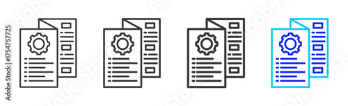 Protocol Setup icon set collection in creative outline style for business featuring multiple thickness variations suitable for crisis management 