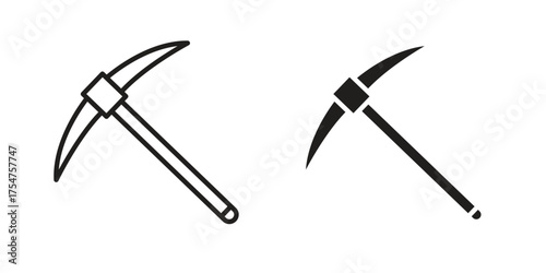 Pick axe icon in vector. Logotype