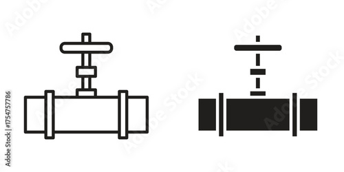 Pipe valve icon in vector. Logotype