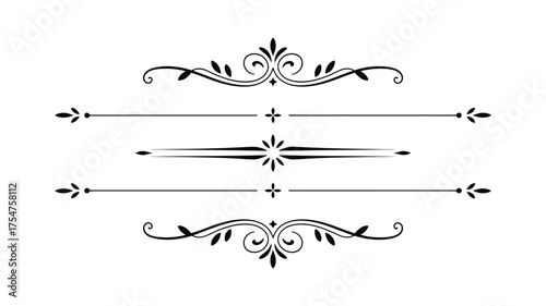 Elegant ornamental dividers and flourishes for decorative design