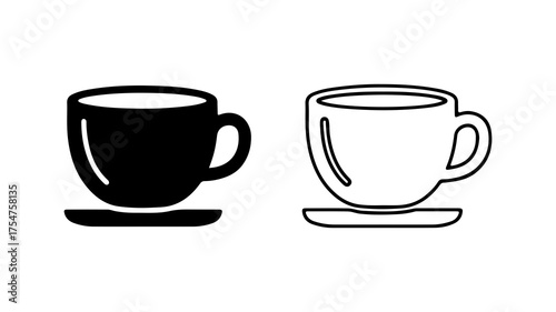 Coffee cup and saucer with transparent background