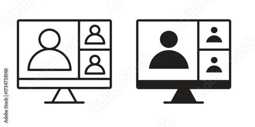 Online meeting icon in vector. Logotype