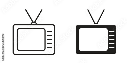 Old television icon in vector. Logotype