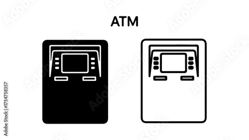 ATM machine icon with transparent background