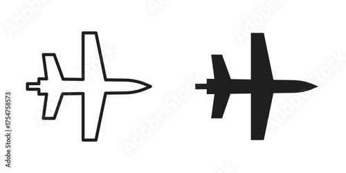 Military aircraft icon in vector. Logotype