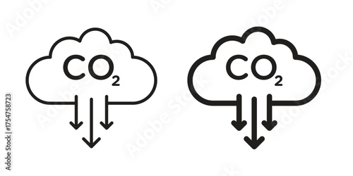 Low carbon dioxide icon in vector. Logotype