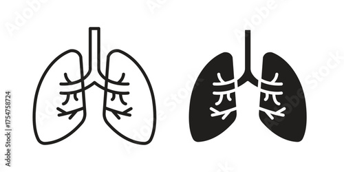 Lung icon in vector. Logotype