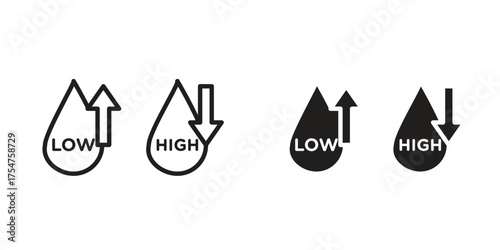 Low and high cholesterol icon in vector. Logotype