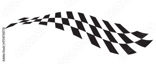 Race flag. Checkered flag. Racing stripes. Race motorsport graphics. Vector illustration
