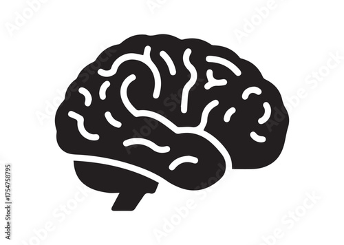 Brain icon, Brain solid vector