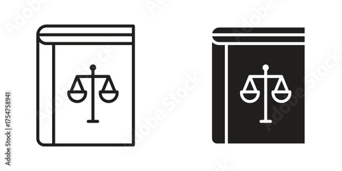 Law book icon in vector. Logotype
