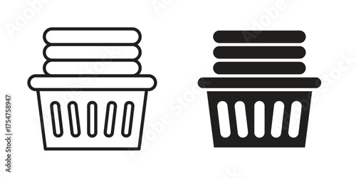 Laundry basket icon in vector. Logotype