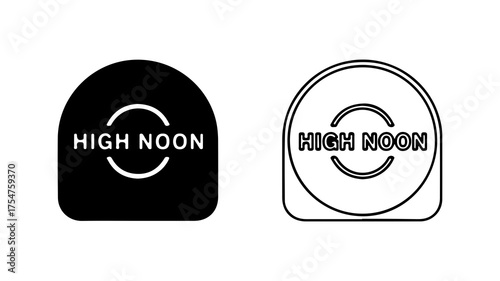 High noon logo with sun symbol and transparent background