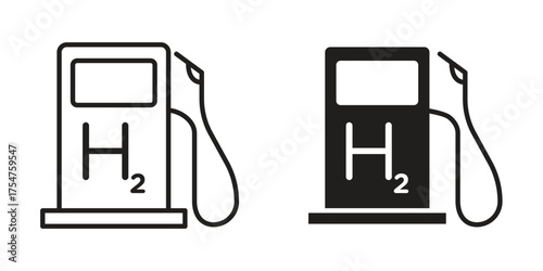 hydrogen fuel pump icon in vector. Logotype