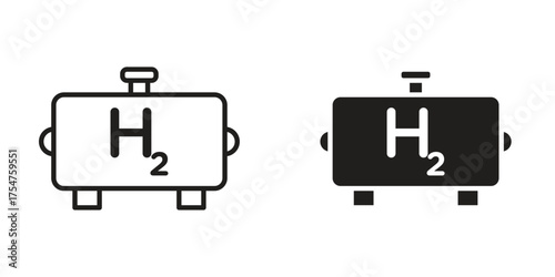Hydrogen gas tank icon in vector. Logotype