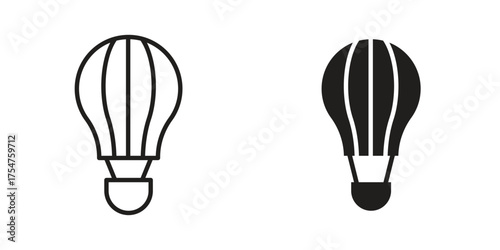 Hot air balloon icon in vector. Logotype