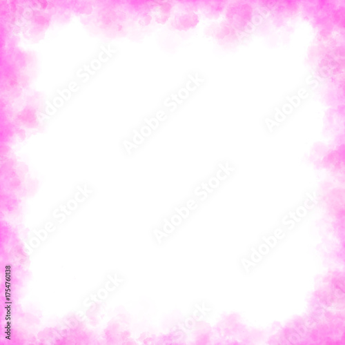 Pink smoky square frame with transparent background and soft cloudy edges perfect for abstract compositions and digital projects