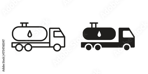 Fuel truck icon in vector. Logotype